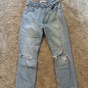 ABERCROMBIE AND FITCH CURVE LOVE THE ANKLE STRAIGHT ULTRA HIGH RISE JEAN